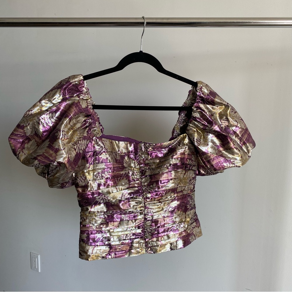NWT Rhode Juliet Metallic Top in Mystic Garden Sz 4